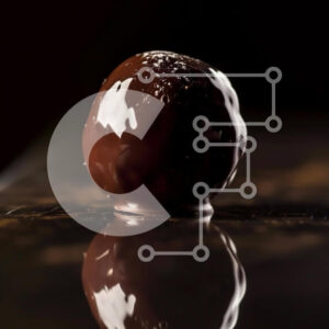 Intra Συλλεκτικό Ξύλινο Παζλ Plywood  4mm - Μπάλα μαύρης σοκολάτας σε αδιαφανή επιφάνεια Σε Ξύλινο Κουτί - Διαστάσεις: 10x10 cm – 25 κομμάτια