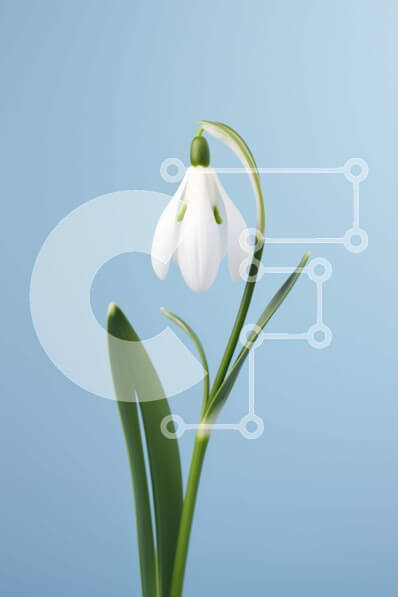 Intra Συλλεκτικό Ξύλινο Παζλ Plywood  4mm - Μονό λευκό λουλούδι χιονοστιβάδας σε πλήρη άνθιση Σε Ξύλινο Κουτί - Διαστάσεις: 10x10 cm – 25 κομμάτια