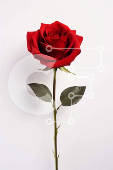 Intra Συλλεκτικό Ξύλινο Παζλ Plywood  4mm - Μονό κόκκινο τριαντάφυλλο σε πρώτο πλάνο Σε Ξύλινο Κουτί - Διαστάσεις: 10x10 cm – 25 κομμάτια