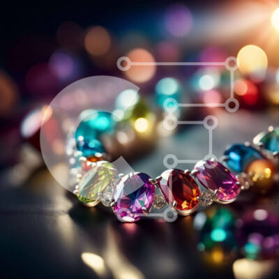 Intra Συλλεκτικό Ξύλινο Παζλ Plywood  4mm - Πολυτελές πολύχρωμο βραχιόλι πολύτιμων λίθων με λαμπερό αποτέλεσμα Σε Ξύλινο Κουτί - Διαστάσεις: 10x10 cm – 25 κομμάτια - Image 1