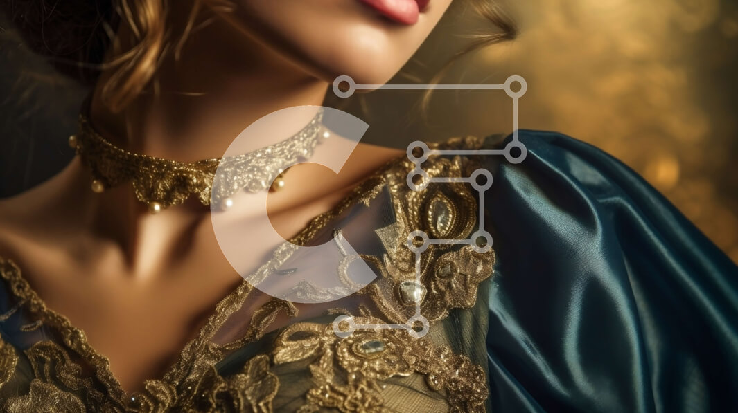 Intra Συλλεκτικό Ξύλινο Παζλ Plywood  4mm - Πορτρέτο μιας γυναίκας με μπλε φόρεμα με χρυσά αξεσουάρ Σε Ξύλινο Κουτί - Διαστάσεις: 10x10 cm – 25 κομμάτια