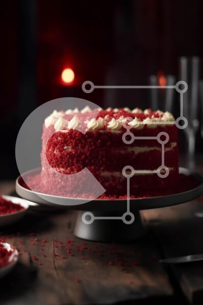 Intra Συλλεκτικό Ξύλινο Παζλ Plywood  4mm - Νόστιμο Red Velvet Cake με κρέμα τυριού Frosting Σε Ξύλινο Κουτί - Διαστάσεις: 10x10 cm – 25 κομμάτια