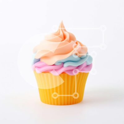 Intra Συλλεκτικό Ξύλινο Παζλ Plywood  4mm - Ζωηρόχρωμο cupcake με πάγωμα σε άσπρο φόντο Σε Ξύλινο Κουτί - Διαστάσεις: 10x10 cm – 25 κομμάτια - Image 1