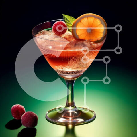 Intra Συλλεκτικό Ξύλινο Παζλ Plywood  4mm - Νόστιμο κόκκινο κοκτέιλ με πορτοκάλι και σμέουρα Σε Ξύλινο Κουτί - Διαστάσεις: 10x10 cm – 25 κομμάτια - Image 1