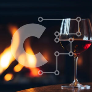 Intra Συλλεκτικό Ξύλινο Παζλ Plywood  4mm - Ποτήρι κόκκινο κρασί δίπλα στο τζάκι Σε Ξύλινο Κουτί - Διαστάσεις: 10x10 cm – 25 κομμάτια