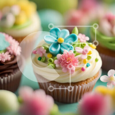 Intra Συλλεκτικό Ξύλινο Παζλ Plywood  4mm - Λαχταριστά cupcakes με πολύχρωμα διακοσμητικά Σε Ξύλινο Κουτί - Διαστάσεις: 10x10 cm – 25 κομμάτια - Image 1