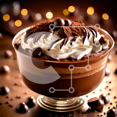 Intra Συλλεκτικό Ξύλινο Παζλ Plywood  4mm - Αφεθείτε στον πλούτο της πουτίγκας σοκολάτας με σαντιγί Σε Ξύλινο Κουτί - Διαστάσεις: 10x10 cm – 25 κομμάτια - Image 1