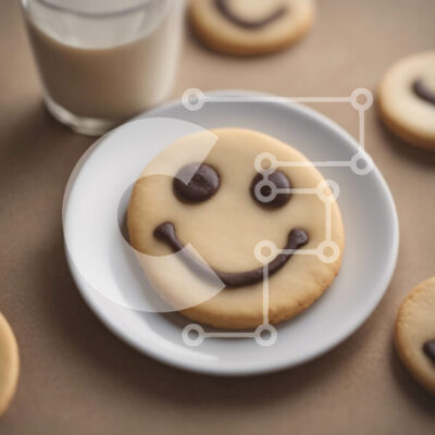 Intra Συλλεκτικό Ξύλινο Παζλ Plywood 4mm - Μπισκότο Smiley Face σε λευκό πιάτο Σε Ξύλινο Κουτί - Διαστάσεις: 10x10 cm – 25 κομμάτια - Image 1