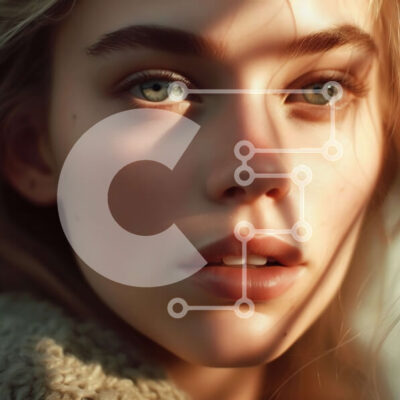 Intra Συλλεκτικό Ξύλινο Παζλ Plywood  4mm - Φυσική ομορφιά: ξανθιά γυναίκα με μπλε μάτια με μπεζ μπουφάν Σε Ξύλινο Κουτί - Διαστάσεις: 10x10 cm – 25 κομμάτια - Image 1