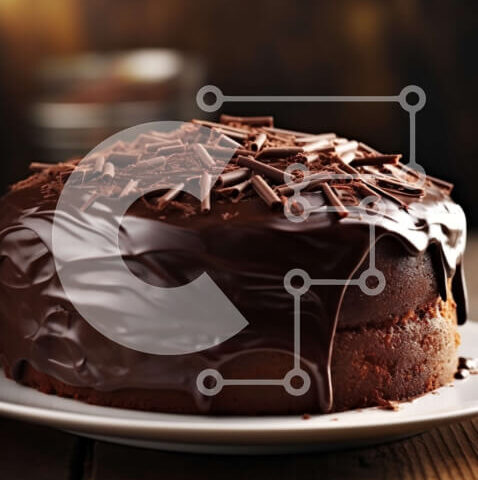 Intra Συλλεκτικό Ξύλινο Παζλ Plywood 4mm - Πεντανόστιμο κέικ σοκολάτας με σοκολάτα παγωμένο εικόνα Σε Ξύλινο Κουτί - Διαστάσεις: 10x10 cm – 25 κομμάτια - Image 1