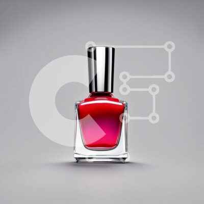 Intra Συλλεκτικό Ξύλινο Παζλ Plywood  4mm - Κομψό κόκκινο μπουκάλι βερνίκι νυχιών για τέλειο μανικιούρ Σε Ξύλινο Κουτί - Διαστάσεις: 10x10 cm – 25 κομμάτια - Image 1