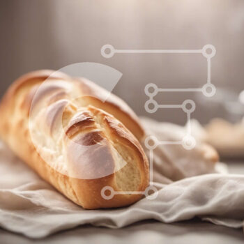 Intra Συλλεκτικό Ξύλινο Παζλ Plywood  4mm - Φρεσκοψημένο ψωμί σε ξύλινο τραπέζι με φλιτζάνι και σκεύη Σε Ξύλινο Κουτί - Διαστάσεις: 10x10 cm – 25 κομμάτια - Image 1