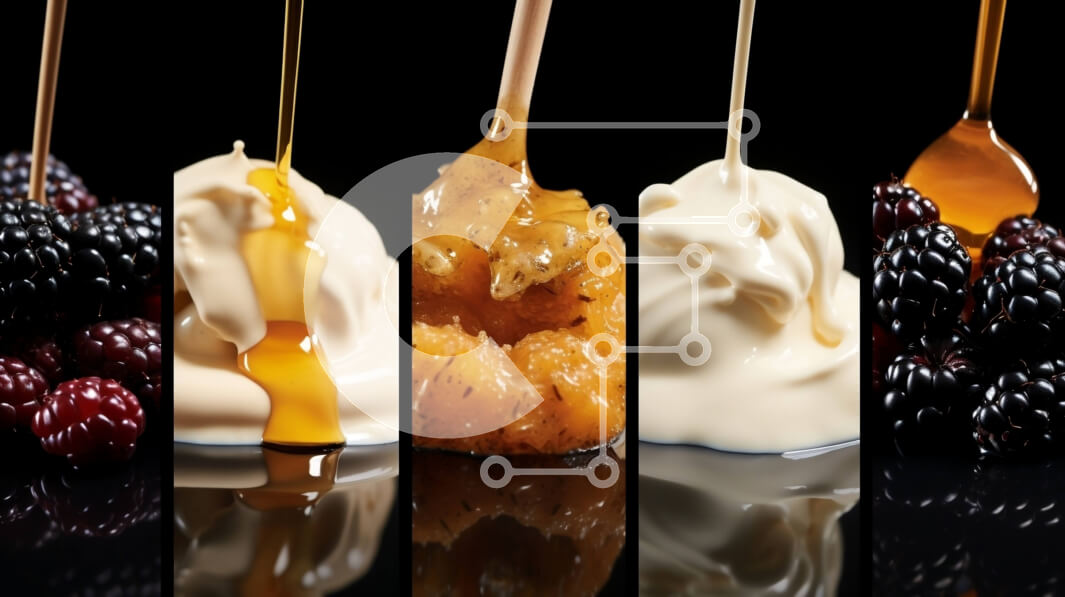 Intra Συλλεκτικό Ξύλινο Παζλ Plywood  4mm - Λαχταριστά επιδόρπια με σιρόπι και μούρα Σε Ξύλινο Κουτί - Διαστάσεις: 10x10 cm – 25 κομμάτια