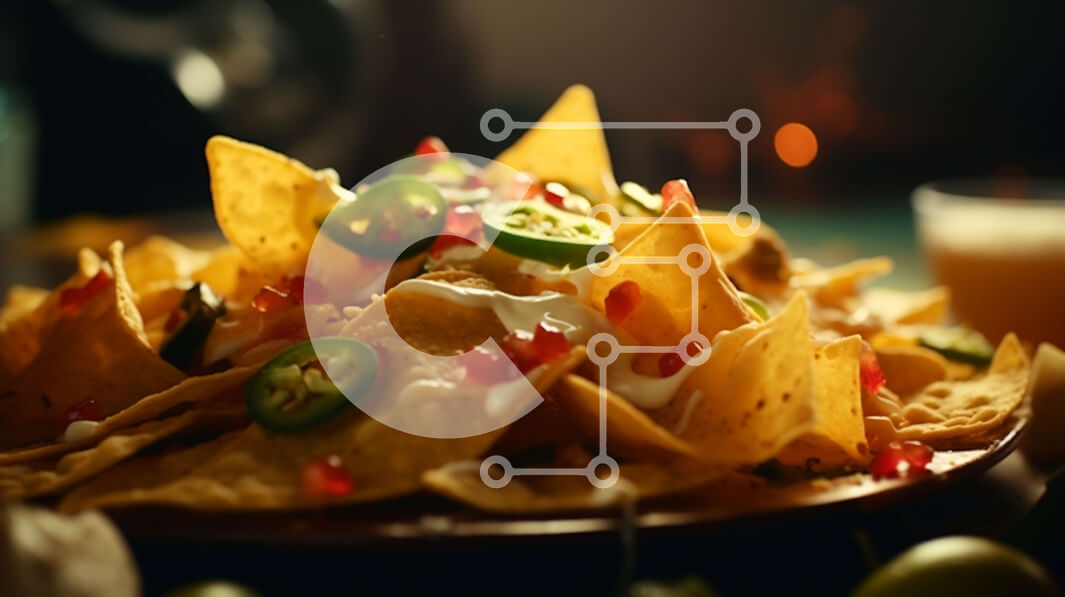 Intra Συλλεκτικό Ξύλινο Παζλ Plywood  4mm - Νόστιμο Nachos με τυρί, Jalapenos και κρέμα γάλακτος Σε Ξύλινο Κουτί - Διαστάσεις: 10x10 cm – 25 κομμάτια