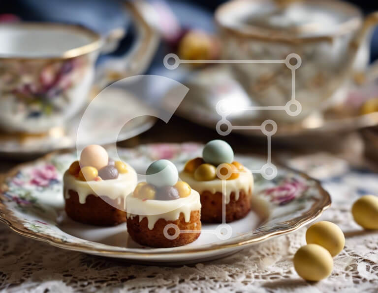 Intra Συλλεκτικό Ξύλινο Παζλ Plywood  4mm - Τραπέζι με επιδόρπια και τσαγιέρα Σε Ξύλινο Κουτί - Διαστάσεις: 10x10 cm – 25 κομμάτια