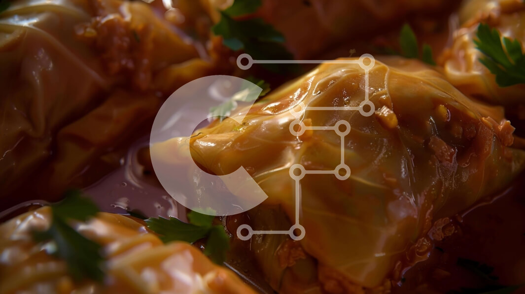 Intra Συλλεκτικό Ξύλινο Παζλ Plywood  4mm - Κοντινό πλάνο του λάχανου τυλιγμένο σε τυρί και σάλτσα Σε Ξύλινο Κουτί - Διαστάσεις: 10x10 cm – 25 κομμάτια