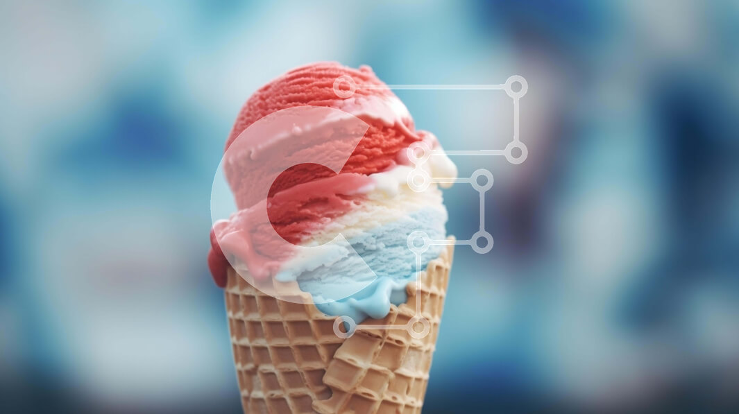 Intra Συλλεκτικό Ξύλινο Παζλ Plywood  4mm - Πατριωτικό κόκκινο, λευκό και μπλε χωνάκι παγωτού Σε Ξύλινο Κουτί - Διαστάσεις: 10x10 cm – 25 κομμάτια