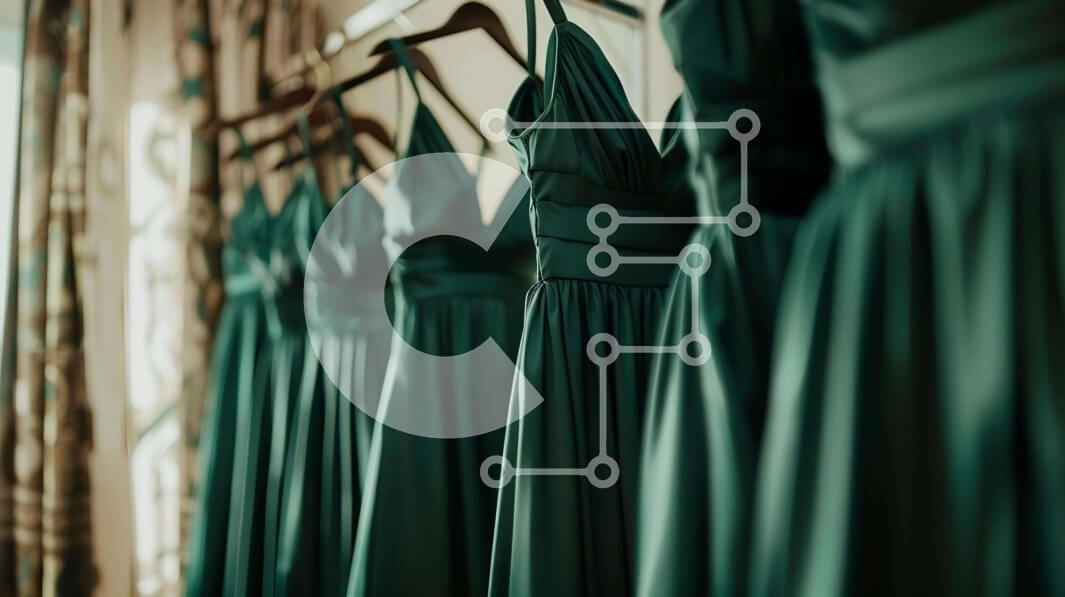 Intra Συλλεκτικό Ξύλινο Παζλ Plywood  4mm - Πράσινα φορέματα παράνυμφων που κρέμονται σε ένα δωμάτιο Σε Ξύλινο Κουτί - Διαστάσεις: 10x10 cm – 25 κομμάτια