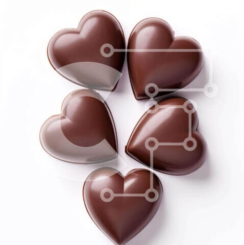 Intra Συλλεκτικό Ξύλινο Παζλ Plywood  4mm - Καρδιές από μαύρη σοκολάτα σε σχήμα καρδιάς Σε Ξύλινο Κουτί - Διαστάσεις: 10x10 cm – 25 κομμάτια - Image 1