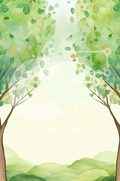 Intra Συλλεκτικό Ξύλινο Παζλ Plywood  4mm - Ειδυλλιακή σκηνή της φύσης με δύο δέντρα σε στυλ ακουαρέλας Σε Ξύλινο Κουτί - Διαστάσεις: 10x10 cm – 25 κομμάτια