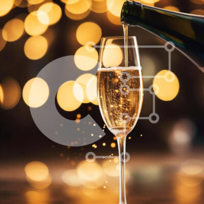 Intra Συλλεκτικό Ξύλινο Παζλ Plywood  4mm - Ρίχνοντας σαμπάνια σε ένα ποτήρι κρασιού Σε Ξύλινο Κουτί - Διαστάσεις: 10x10 cm – 25 κομμάτια - Image 1