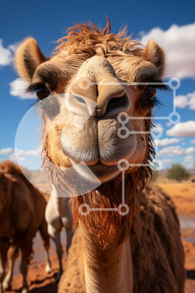 Intra Συλλεκτικό Ξύλινο Παζλ Plywood  4mm - Κοντινή εικόνα του προσώπου μιας καμήλας με περίεργα μάτια Σε Ξύλινο Κουτί - Διαστάσεις: 10x10 cm – 25 κομμάτια