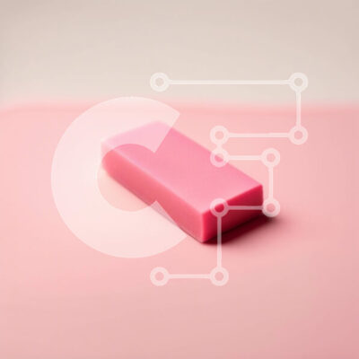 Intra Συλλεκτικό Ξύλινο Παζλ Plywood  4mm - Κομψή ροζ μπάρα σαπουνιού σε συντονισμένη ροζ επιφάνεια Σε Ξύλινο Κουτί - Διαστάσεις: 10x10 cm – 25 κομμάτια - Image 1