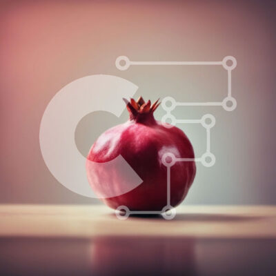 Intra Συλλεκτικό Ξύλινο Παζλ Plywood  4mm - Κόκκινο ρόδι σε ένα ξύλινο τραπέζι Σε Ξύλινο Κουτί - Διαστάσεις: 10x10 cm – 25 κομμάτια - Image 1