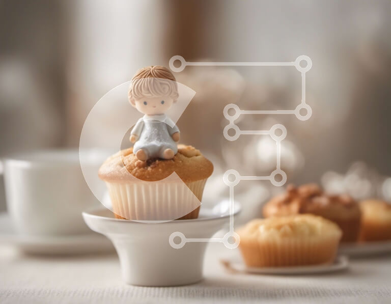 Intra Συλλεκτικό Ξύλινο Παζλ Plywood  4mm - Μικρό ειδώλιο στην κορυφή ενός ανάποδο cupcake Σε Ξύλινο Κουτί - Διαστάσεις: 10x10 cm – 25 κομμάτια