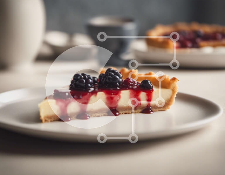 Intra Συλλεκτικό Ξύλινο Παζλ Plywood  4mm - Νόστιμη βατόμουρα πίτα με σαντιγί Σε Ξύλινο Κουτί - Διαστάσεις: 10x10 cm – 25 κομμάτια