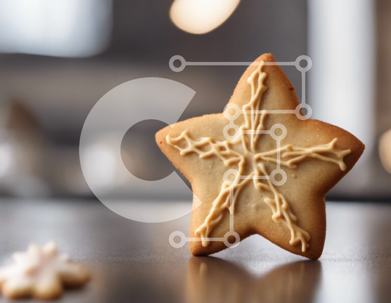 Intra Συλλεκτικό Ξύλινο Παζλ Plywood  4mm - Μπισκότο σε σχήμα αστεριού με γλάσο και νιφάδες χιονιού Σε Ξύλινο Κουτί - Διαστάσεις: 10x10 cm – 25 κομμάτια