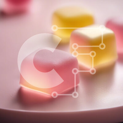 Intra Συλλεκτικό Ξύλινο Παζλ Plywood  4mm - Πολύχρωμοι κύβοι ζελέ σε ένα άσπρο πιάτο Σε Ξύλινο Κουτί - Διαστάσεις: 10x10 cm – 25 κομμάτια - Image 1