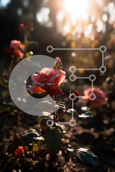 Intra Συλλεκτικό Ξύλινο Παζλ Plywood  4mm - Όμορφη κινηματογράφηση σε πρώτο πλάνο ενός ροζ τριαντάφυλλου σε πλήρη άνθιση στο ηλιοβασίλεμα Σε Ξύλινο Κουτί - Διαστάσεις: 10x10 cm – 25 κομμάτια