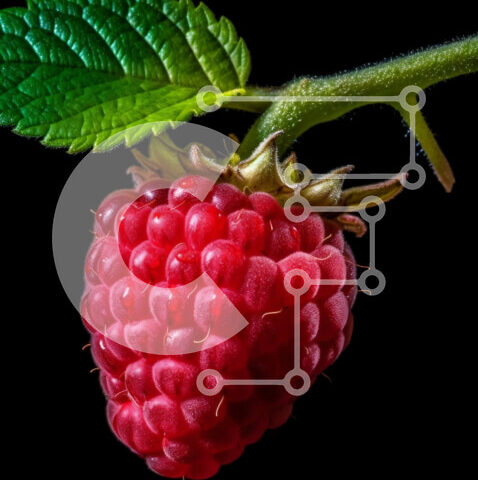 Intra Συλλεκτικό Ξύλινο Παζλ Plywood 4mm - Φρέσκο ώριμο βατόμουρο εικόνα σε σκούρο φόντο Σε Ξύλινο Κουτί - Διαστάσεις: 10x10 cm – 25 κομμάτια - Image 1