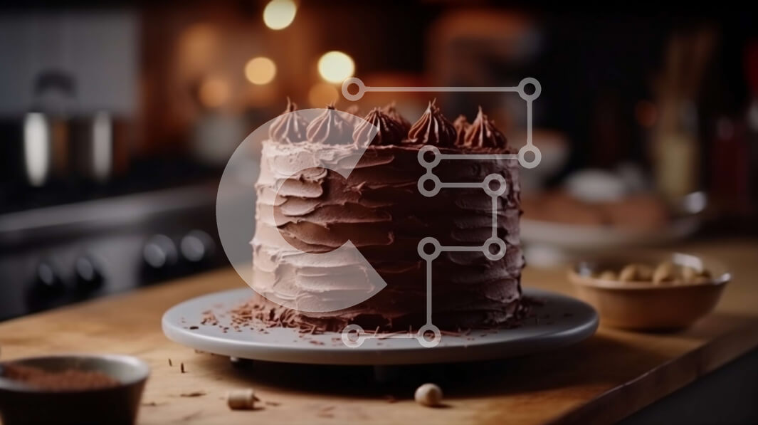 Intra Συλλεκτικό Ξύλινο Παζλ Plywood  4mm - Λαχταριστό κέικ σοκολάτας με παγωτό και τρίμματα σοκολάτας Σε Ξύλινο Κουτί - Διαστάσεις: 10x10 cm – 25 κομμάτια