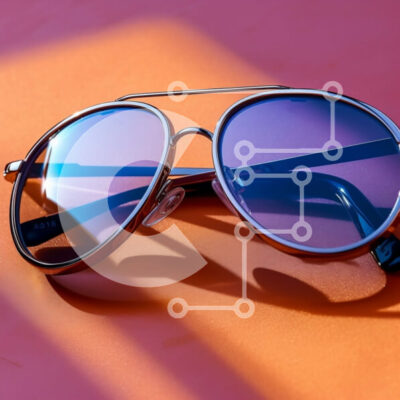 Intra Συλλεκτικό Ξύλινο Παζλ Plywood 4mm - Κομψά γυαλιά ηλίου σε πολύχρωμη επιφάνεια Σε Ξύλινο Κουτί - Διαστάσεις: 10x10 cm – 25 κομμάτια - Image 1