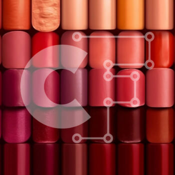 Intra Συλλεκτικό Ξύλινο Παζλ Plywood  4mm - Ζωντανό κραγιόν από κοντά: Κόκκινες, ροζ και πορτοκαλί αποχρώσεις σε διάταξη τοίχου από τούβλα Σε Ξύλινο Κουτί - Διαστάσεις: 10x10 cm – 25 κομμάτια - Image 1