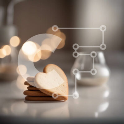 Intra Συλλεκτικό Ξύλινο Παζλ Plywood 4mm - Μπισκότα σε σχήμα καρδιάς σε τραπέζι με ποτήρια γάλακτος και νερού Σε Ξύλινο Κουτί - Διαστάσεις: 10x10 cm – 25 κομμάτια - Image 1