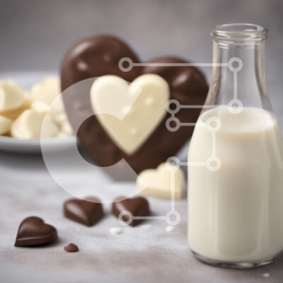 Intra Συλλεκτικό Ξύλινο Παζλ Plywood  4mm - Ποικιλία σοκολάτες και μπισκότα σε σχήμα καρδιάς με μπουκάλι γάλακτος Σε Ξύλινο Κουτί - Διαστάσεις: 10x10 cm – 25 κομμάτια - Image 1