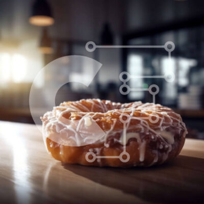 Intra Συλλεκτικό Ξύλινο Παζλ Plywood  4mm - Νόστιμο γλασέ ντόνατ με πασπαλίσματα σε ξύλινο τραπέζι με ηλιοφάνεια Σε Ξύλινο Κουτί - Διαστάσεις: 10x10 cm – 25 κομμάτια - Image 1