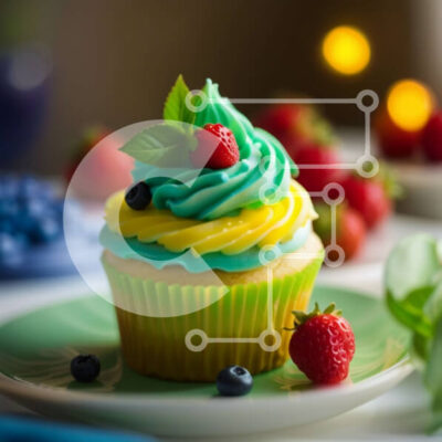 Intra Συλλεκτικό Ξύλινο Παζλ Plywood  4mm – Νόστιμο Cupcake με ζωηρό πάγο και φρέσκια φράουλα Σε Ξύλινο Κουτί – Διαστάσεις: 10×10 cm – 25 κομμάτια