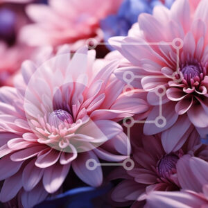 Intra Συλλεκτικό Ξύλινο Παζλ Plywood  4mm - Εκπληκτικό μπουκέτο με ροζ και μπλε λουλούδια Σε Ξύλινο Κουτί - Διαστάσεις: 10x10 cm – 25 κομμάτια