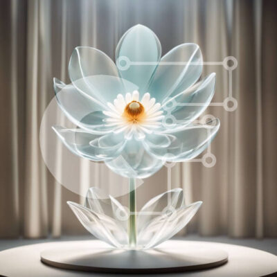 Intra Συλλεκτικό Ξύλινο Παζλ Plywood 4mm - Κομψό γυάλινο βάζο με ένα όμορφο λευκό λουλούδι Σε Ξύλινο Κουτί - Διαστάσεις: 10x10 cm – 25 κομμάτια - Image 1