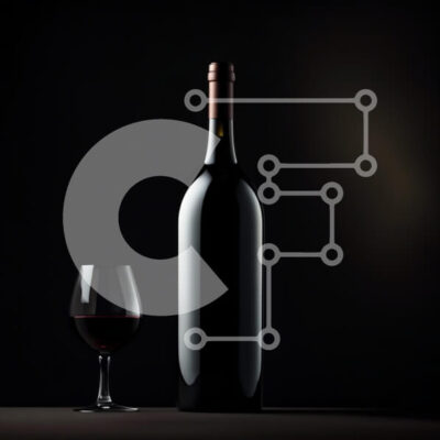 Intra Συλλεκτικό Ξύλινο Παζλ Plywood  4mm - Κομψή εικόνα κόκκινου κρασιού και ποτηριού σε σκούρο φόντο Σε Ξύλινο Κουτί - Διαστάσεις: 10x10 cm – 25 κομμάτια - Image 1