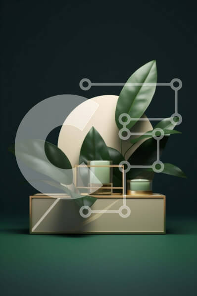 Intra Συλλεκτικό Ξύλινο Παζλ Plywood  4mm - Όμορφη εικόνα πράσινου φυτού με λευκό βάζο σε σκούρο φόντο Σε Ξύλινο Κουτί - Διαστάσεις: 10x10 cm – 25 κομμάτια