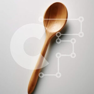 Intra Συλλεκτικό Ξύλινο Παζλ Plywood  4mm - Απλό και κομψό ξύλινο κουτάλι σε λευκό φόντο Σε Ξύλινο Κουτί - Διαστάσεις: 10x10 cm – 25 κομμάτια