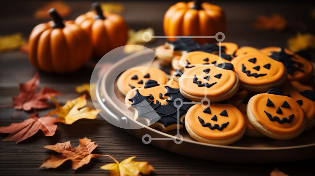 Intra Συλλεκτικό Ξύλινο Παζλ Plywood  4mm - Μπισκότα σε σχήμα κολοκύθας με φθινοπωρινά φύλλα Σε Ξύλινο Κουτί - Διαστάσεις: 10x10 cm – 25 κομμάτια