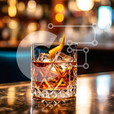 Intra Συλλεκτικό Ξύλινο Παζλ Plywood  4mm - Κοντινό πλάνο ενός απολαυστικού ντεμοντέ κοκτέιλ Σε Ξύλινο Κουτί - Διαστάσεις: 10x10 cm – 25 κομμάτια - Image 1