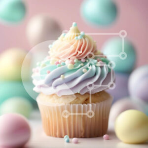Intra Συλλεκτικό Ξύλινο Παζλ Plywood  4mm - Νόστιμο Cupcake με πολύχρωμο πάγωμα και πασπάλισμα Σε Ξύλινο Κουτί - Διαστάσεις: 10x10 cm – 25 κομμάτια