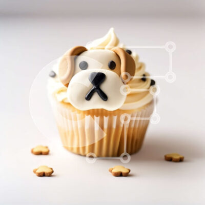 Intra Συλλεκτικό Ξύλινο Παζλ Plywood  4mm - Αξιολάτρευτο Cupcake για πρόσωπο σκύλου Σε Ξύλινο Κουτί - Διαστάσεις: 10x10 cm – 25 κομμάτια - Image 1